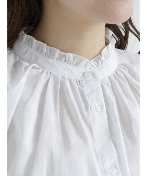 ehka sopo（エヘカソポ）の「スタンドフリルブラウス（シャツ/ブラウス・レディース・キナリ/ブラック/オフホワイト/グレー・ﾌﾘ-）」の20枚目の写真