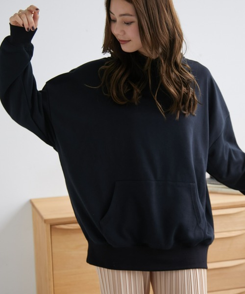 ECRIRE（エクリール）の「ドロップショルダー裏毛パーカー（パーカー・レディース・ブラック/ブルー/ベージュ・M/L）」の8枚目の写真
