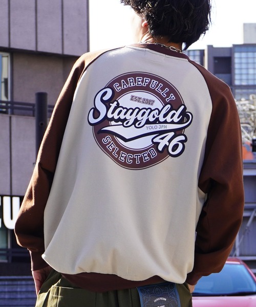 STAY GOLD(ステイゴールド)の「STAYGOLD 刺繍 ラグラン トレーナー / オーバーサイズ スウェット ヘビーウェイト(スウェット・メンズ・ブラウン/カーキ/ワイン/ネイビー・FREE)」の1枚目の写真