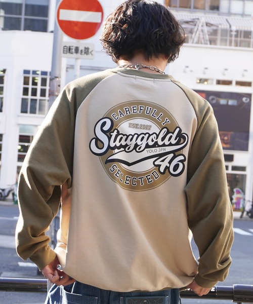 STAY GOLD(ステイゴールド)の「STAYGOLD 刺繍 ラグラン トレーナー / オーバーサイズ スウェット ヘビーウェイト(スウェット・メンズ・ブラウン/カーキ/ワイン/ネイビー・FREE)」の2枚目の写真
