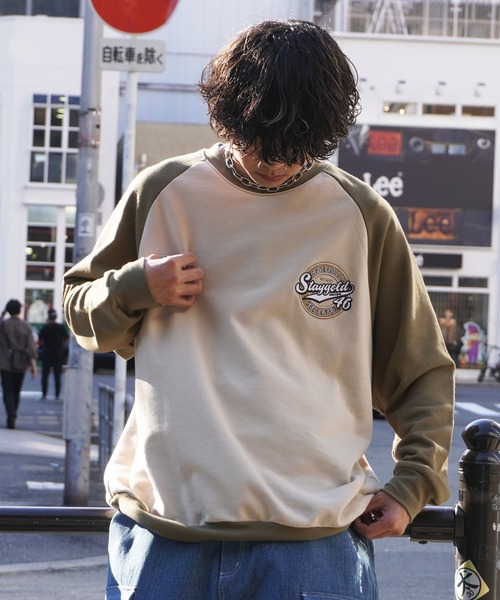 STAY GOLD(ステイゴールド)の「STAYGOLD 刺繍 ラグラン トレーナー / オーバーサイズ スウェット ヘビーウェイト(スウェット・メンズ・ブラウン/カーキ/ワイン/ネイビー・FREE)」の16枚目の写真