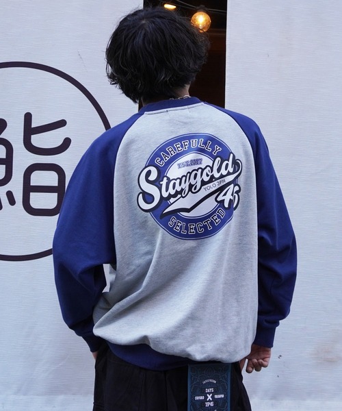 STAY GOLD(ステイゴールド)の「STAYGOLD 刺繍 ラグラン トレーナー / オーバーサイズ スウェット ヘビーウェイト(スウェット・メンズ・ブラウン/カーキ/ワイン/ネイビー・FREE)」の21枚目の写真