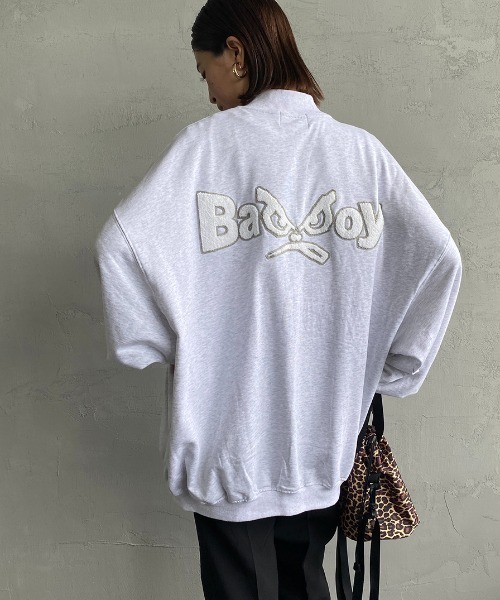 BAD BOY（バッドボーイ）の「[BAD BOY/バッドボーイ] 別注 バックサガラ刺繍 スウェットスタジャン（スウェット・レディース・ブラック/グレー・M/L）」の10枚目の写真