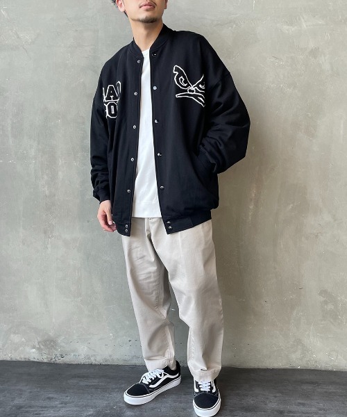 BAD BOY（バッドボーイ）の「[BAD BOY/バッドボーイ] 別注 バックサガラ刺繍 スウェットスタジャン（スウェット・レディース・ブラック/グレー・M/L）」の19枚目の写真