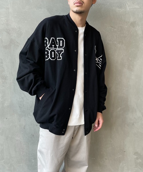 BAD BOY（バッドボーイ）の「[BAD BOY/バッドボーイ] 別注 バックサガラ刺繍 スウェットスタジャン（スウェット・レディース・ブラック/グレー・M/L）」の9枚目の写真