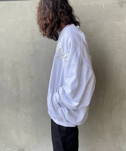 BAD BOY（バッドボーイ）の「[BAD BOY/バッドボーイ] 別注 バックサガラ刺繍 スウェットスタジャン（スウェット・レディース・ブラック/グレー・M/L）」の11枚目の写真