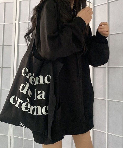 PRIVATE  BEACH（プライベートビーチ）の「ボリュームスリーブオーバーサイズチュニック丈スウェットパーカー（スウェット・レディース・ライトブルー/ライトパープル/ライトグレー/ワインレッド/ブラック・FREE）」の2枚目の写真