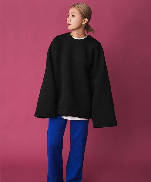 bohmal（ボマール）の「【男女兼用/ユニセックス】オーバーサイズボンディングスウェット（スウェット・レディース・ブラック/ホワイト/オレンジ・FREE）」の8枚目の写真