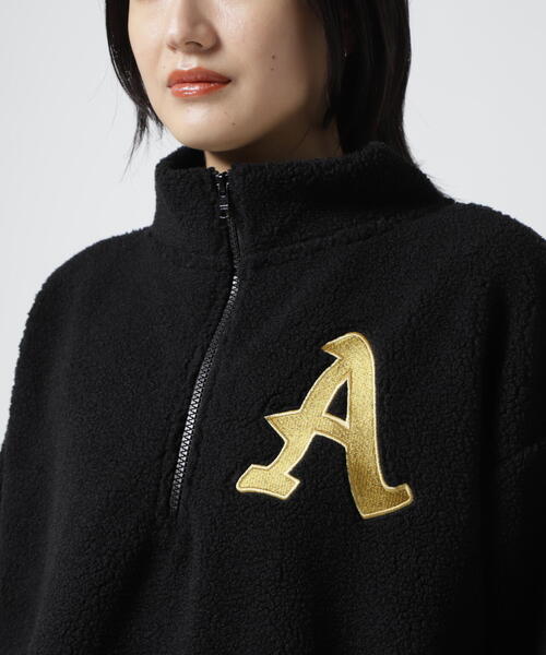AVIREX（アヴィレックス）の「HALF ZIP EMBROIDERY TOPS/ ハーフジップエンブロイダリー刺繍トップス（その他トップス・レディース・ブラック/ホワイト系2/キャメル・F）」の20枚目の写真