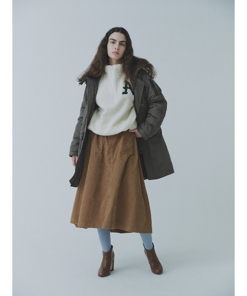 AVIREX（アヴィレックス）の「HALF ZIP EMBROIDERY TOPS/ ハーフジップエンブロイダリー刺繍トップス（その他トップス・レディース・ブラック/ホワイト系2/キャメル・F）」の14枚目の写真