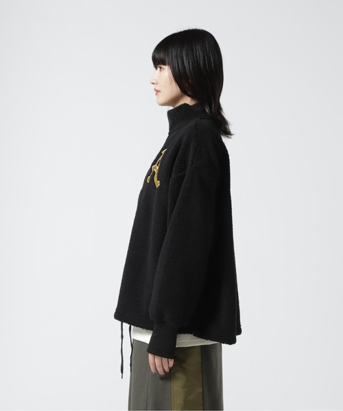 AVIREX（アヴィレックス）の「HALF ZIP EMBROIDERY TOPS/ ハーフジップエンブロイダリー刺繍トップス（その他トップス・レディース・ブラック/ホワイト系2/キャメル・F）」の11枚目の写真