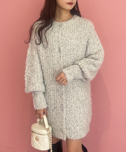 one after another NICE CLAUP（ワンアフターアナザーナイスクラップ）の「きらっとミックスカラー/ロングカーデワンピース（カーディガン/ボレロ・レディース・ブラウン/グレー/ピンク/アイボリー・FREE）」の22枚目の写真