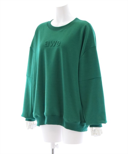 clear(クリア)の「オーバーサイズエンボスロゴスウェットトップス(スウェット・レディース・ブラック/グリーン/アイボリー・F)」の5枚目の写真