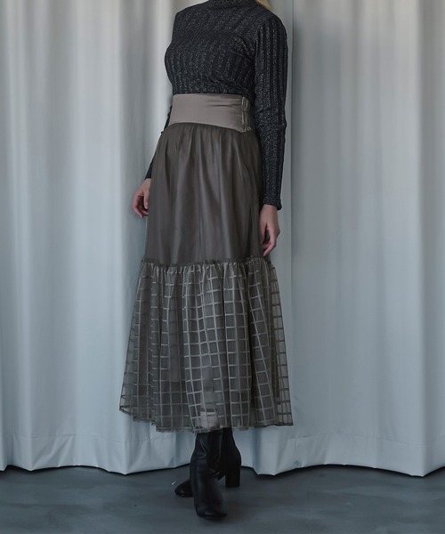 Ezick（エジック）の「Windowチュールティアードスカート（スカート・レディース・ブラック/グレー/ピンク・FREE）」の21枚目の写真