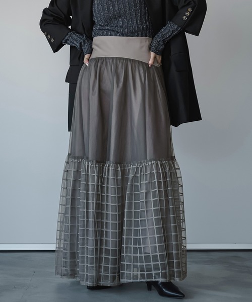 Ezick（エジック）の「Windowチュールティアードスカート（スカート・レディース・ブラック/グレー/ピンク・FREE）」の9枚目の写真