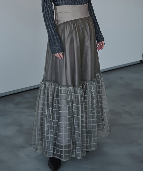 Ezick（エジック）の「Windowチュールティアードスカート（スカート・レディース・ブラック/グレー/ピンク・FREE）」の11枚目の写真