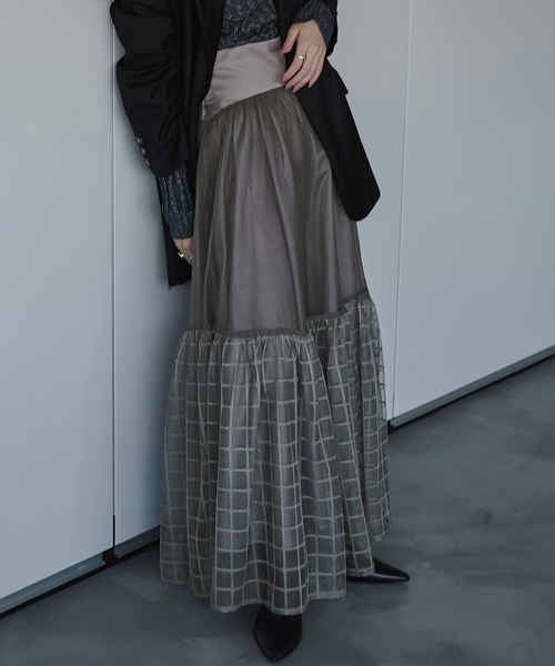 Ezick（エジック）の「Windowチュールティアードスカート（スカート・レディース・ブラック/グレー/ピンク・FREE）」の4枚目の写真