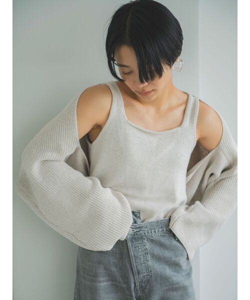 Ungrid(アングリッド)の「マルチウェイショートニットセット(ニット/セーター・レディース・アイボリー/オレンジ/チャコールグレー・FREE)」の4枚目の写真