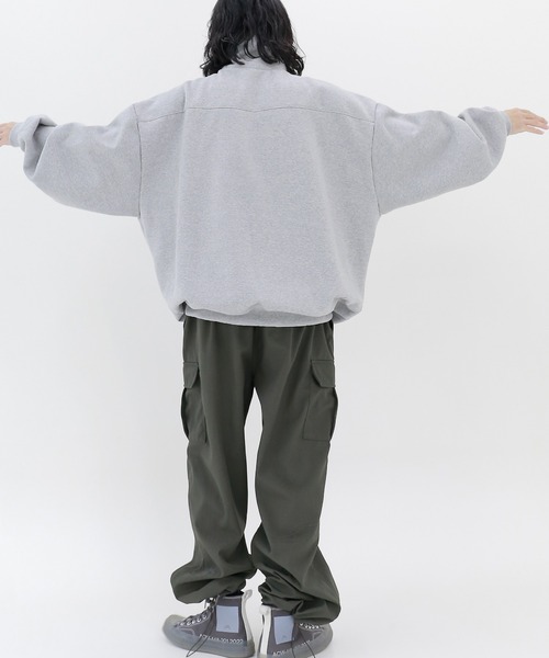 minsobi（ミンソビ）の「裏起毛 ハイネックパーカー ビッグシルエット ユニセックスパーカー（パーカー・メンズ・ブラック/グレー・FREE）」の14枚目の写真