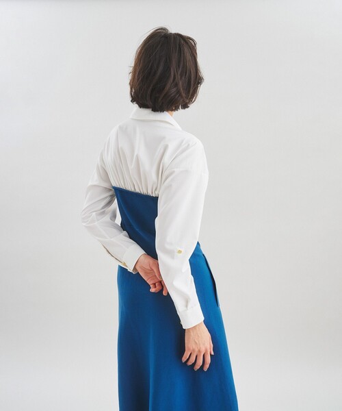 GRACE CONTINENTAL(グレースコンチネンタル)の「シャツレイヤードニットワンピース(ワンピース・レディース・ブルー/チャコールグレー・36)」の11枚目の写真