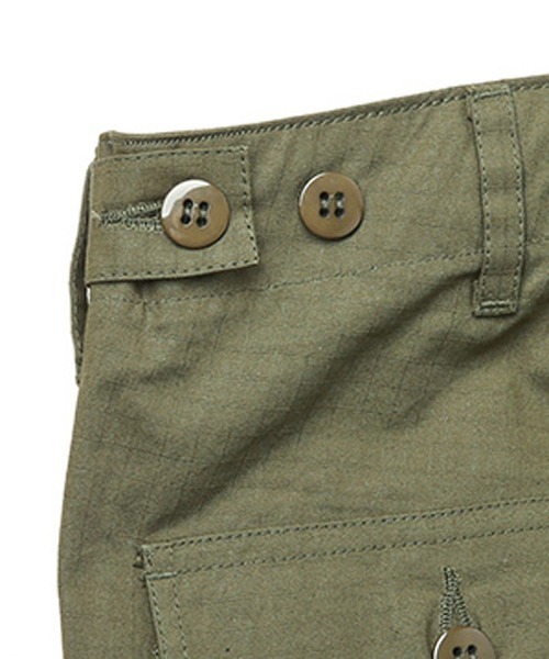 HOUSTON（ヒューストン）の「HOUSTON ヒューストン 1881 リップストップ ファティーグパンツ（カーゴパンツ・メンズ・ブラック/オリーブ/カーキ/ウッドランド・S/M/L/XL）」の6枚目の写真