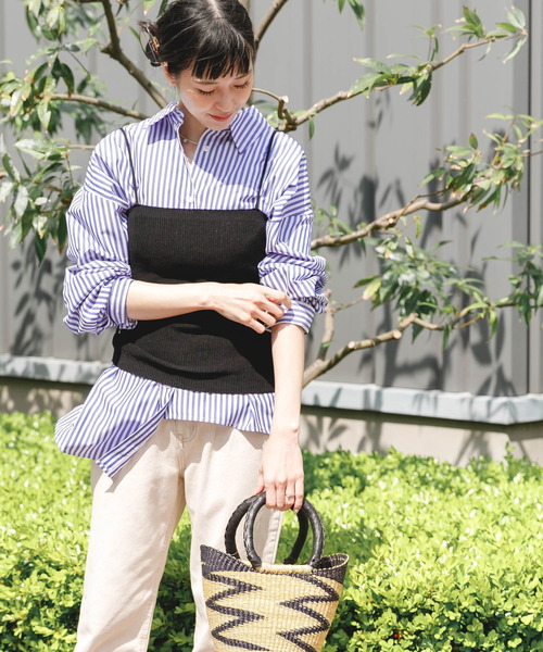 UR Lab.（アーバンリサーチラボ）の「アシメストライプシャツ（シャツ/ブラウス・レディース・ブラック/ブルー/ピンク系その他・FREE）」の8枚目の写真