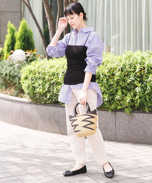 UR Lab.（アーバンリサーチラボ）の「アシメストライプシャツ（シャツ/ブラウス・レディース・ブラック/ブルー/ピンク系その他・FREE）」の9枚目の写真