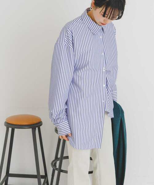 UR Lab.（アーバンリサーチラボ）の「アシメストライプシャツ（シャツ/ブラウス・レディース・ブラック/ブルー/ピンク系その他・FREE）」の12枚目の写真