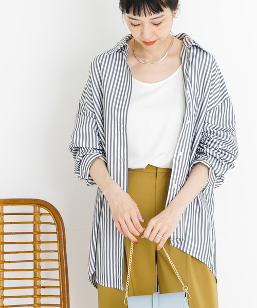 UR Lab.（アーバンリサーチラボ）の「アシメストライプシャツ（シャツ/ブラウス・レディース・ブラック/ブルー/ピンク系その他・FREE）」の15枚目の写真