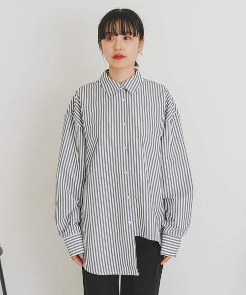 UR Lab.（アーバンリサーチラボ）の「アシメストライプシャツ（シャツ/ブラウス・レディース・ブラック/ブルー/ピンク系その他・FREE）」の21枚目の写真