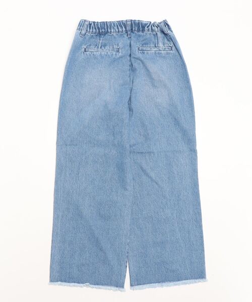 SHORE (ショア)の「SHORE フリンジワイドタックパンツ(デニムパンツ・レディース・サックスブルー/インディゴブルー・LARGE/SMALL/MEDIUM)」の12枚目の写真