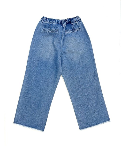 SHORE (ショア)の「SHORE フリンジワイドタックパンツ(デニムパンツ・レディース・サックスブルー/インディゴブルー・LARGE/SMALL/MEDIUM)」の9枚目の写真