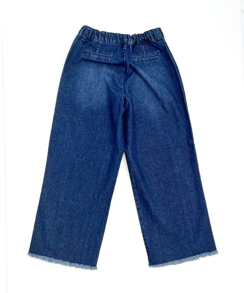SHORE (ショア)の「SHORE フリンジワイドタックパンツ(デニムパンツ・レディース・サックスブルー/インディゴブルー・LARGE/SMALL/MEDIUM)」の11枚目の写真