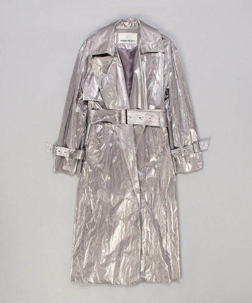 PRANK PROJECT（プランクプロジェクト）の「メタリックトレンチコート/Metallic Trench Coat（ナイロンジャケット・レディース・シルバー・FREE）」の7枚目の写真