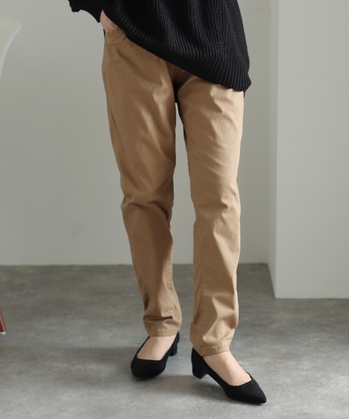 ElegChic(エレグシック)の「ウエストゴム テーパードツイルパンツ(その他パンツ・レディース・ブラック/ベージュ/カーキ・M/L/XL/3L/4L)」の2枚目の写真