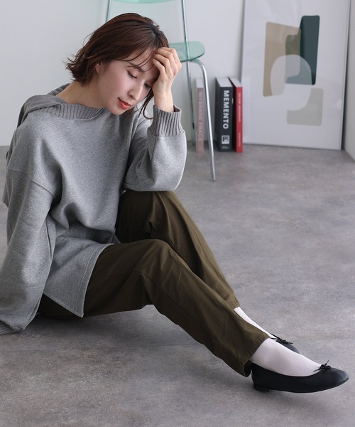 ElegChic(エレグシック)の「ウエストゴム テーパードツイルパンツ(その他パンツ・レディース・ブラック/ベージュ/カーキ・M/L/XL/3L/4L)」の9枚目の写真