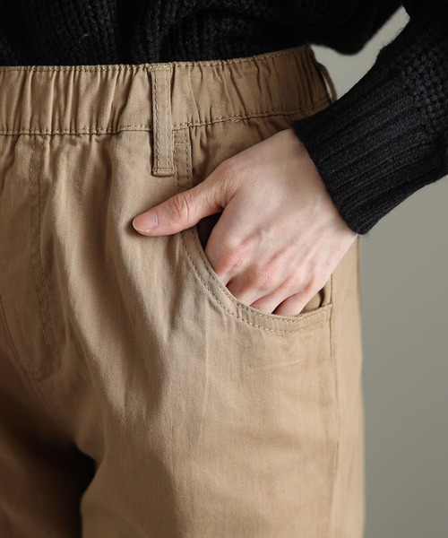 ElegChic(エレグシック)の「ウエストゴム テーパードツイルパンツ(その他パンツ・レディース・ブラック/ベージュ/カーキ・M/L/XL/3L/4L)」の5枚目の写真