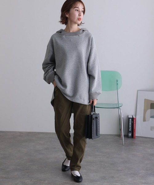 ElegChic(エレグシック)の「ウエストゴム テーパードツイルパンツ(その他パンツ・レディース・ブラック/ベージュ/カーキ・M/L/XL/3L/4L)」の22枚目の写真