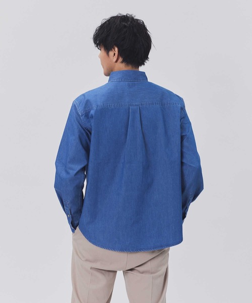 BACK NUMBER（バックナンバー）の「【BACK NUMBER】デニムＢＤシャツ（シャツ/ブラウス・メンズ・ダークインディゴブルー/インディゴブルー・S/M/L/XL）」の11枚目の写真