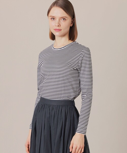 MACKINTOSH LONDON（マッキントッシュ ロンドン）の「【The Essential Collection】コットンスムース長袖Tシャツ（Tシャツ/カットソー・レディース・ブルー系その他4/グレー系その他2/オフホワイト/ネイビー・38/40）」の3枚目の写真