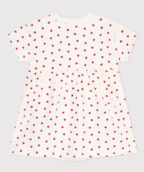 PETIT BATEAU（プチバトー）の「ライトスウェット半袖ドレスボディ（ロンパース・キッズ・ホワイト×レッド・6MONTH/18MONTH/12MONTH）」の6枚目の写真
