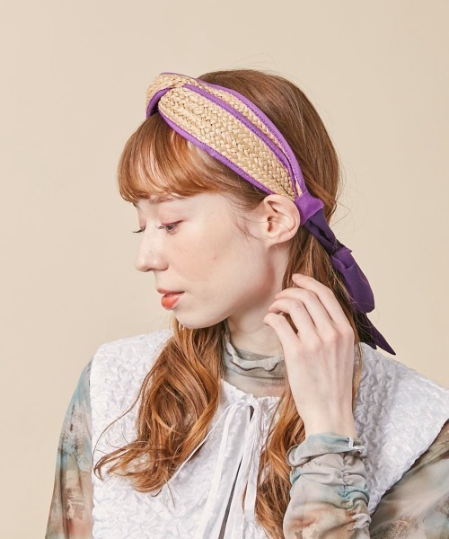 kaorinomori（カオリノモリ）の「kaorinomori カランカチューシャ（カチューシャ・レディース・パープル/ブラウン・FREE）」の4枚目の写真