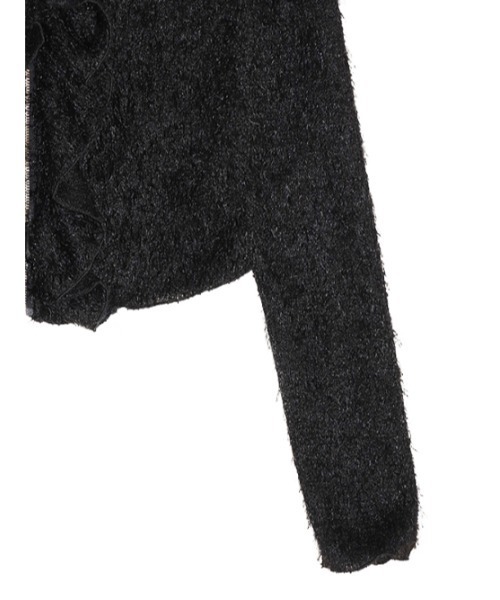 AMAIL(アマイル)の「Furi shaggy cardigan(カーディガン/ボレロ・レディース・ブラック/アイボリー・FREE)」の4枚目の写真