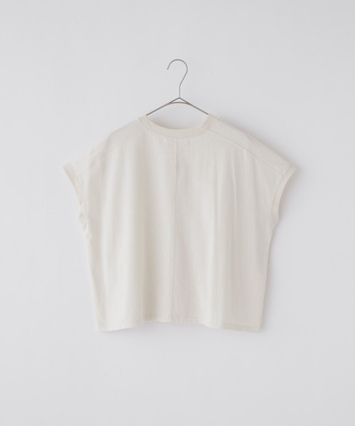 BONLECILL(ボンルシール)の「フレンチスリーブ 配色ロゴ刺繍Tシャツ(Tシャツ/カットソー・レディース・アイボリー/ブラック/ブルー/オフホワイト・FREE)」の15枚目の写真
