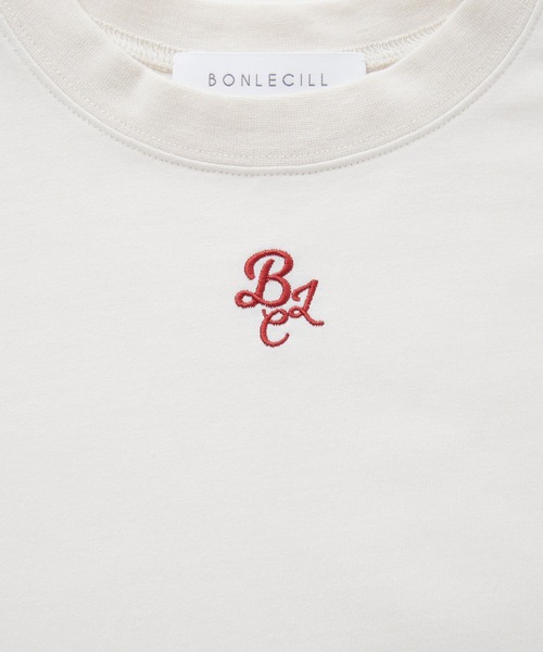 BONLECILL(ボンルシール)の「フレンチスリーブ 配色ロゴ刺繍Tシャツ(Tシャツ/カットソー・レディース・アイボリー/ブラック/ブルー/オフホワイト・FREE)」の17枚目の写真