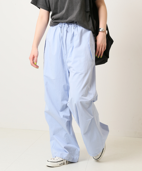 Spick & Span（スピックアンドスパン）の「ヴィンテージサテンオーバーパンツ（その他パンツ・レディース・アイボリー/スカイブルー・36/38）」の5枚目の写真