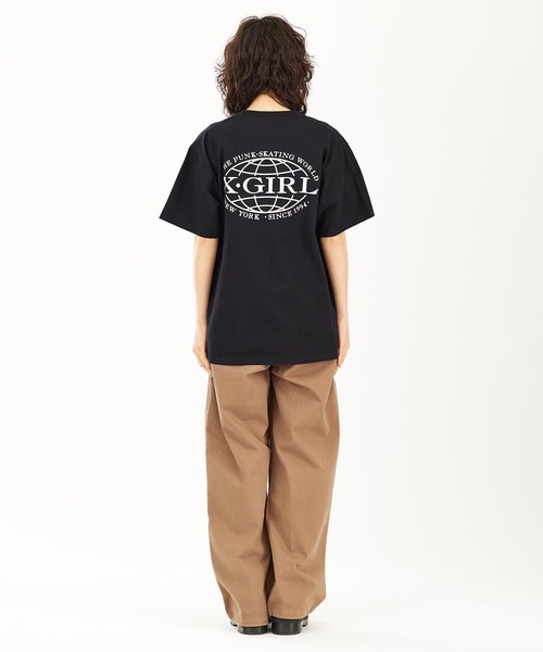 X-girl（エックスガール）の「X-GIRL WORLD LOGO S/S TEE（T