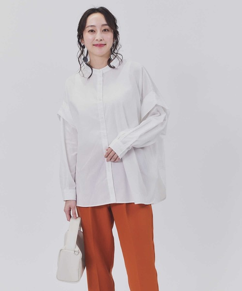 HONEYSUCKLE ROSE(ハニーサックルローズ)の「【HONEYSUCKLE ROSE】袖デザイン長袖シャツ(シャツ/ブラウス・レディース・ホワイト/ブラック/サックスブルー・M/L)」の2枚目の写真