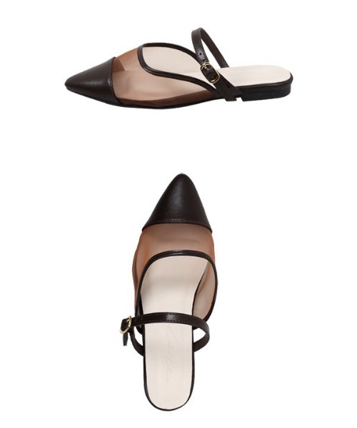 KOBE LETTUCE（コウベレタス）の「甲ストラップシアーミュール（パンプス・レディース・ブラック/ホワイト/ブラウン・L/LL/M/S）」の10枚目の写真