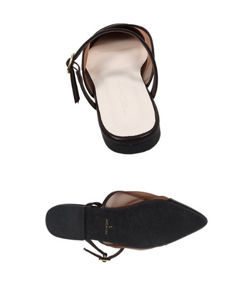 KOBE LETTUCE（コウベレタス）の「甲ストラップシアーミュール（パンプス・レディース・ブラック/ホワイト/ブラウン・L/LL/M/S）」の6枚目の写真